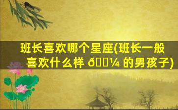 班长喜欢哪个星座(班长一般喜欢什么样 🌼 的男孩子)